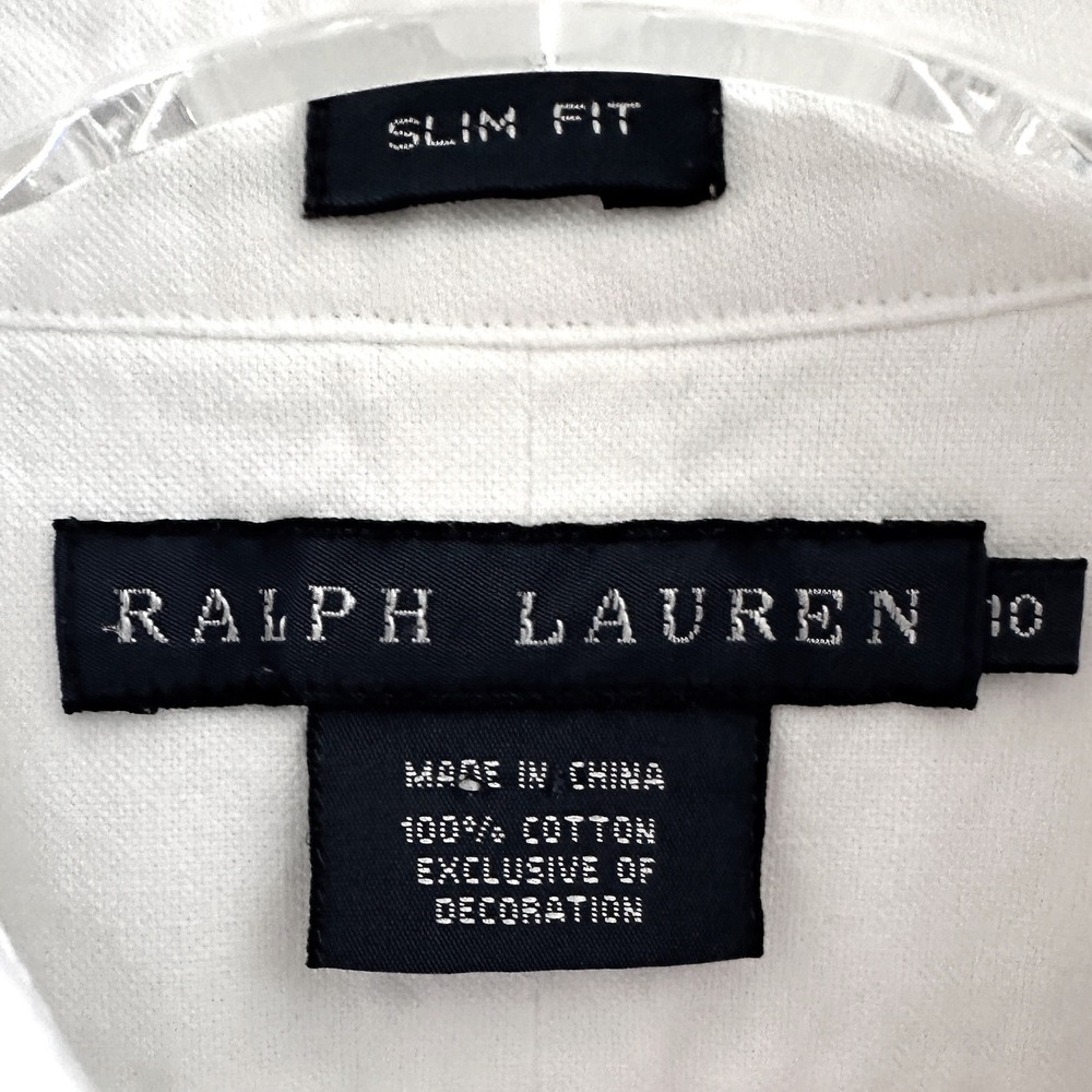 Ralph Lauren Women's Sz 10 Slim Fit White Long Sleeve Cotton Oxford Shirt - Picture 3 of 7